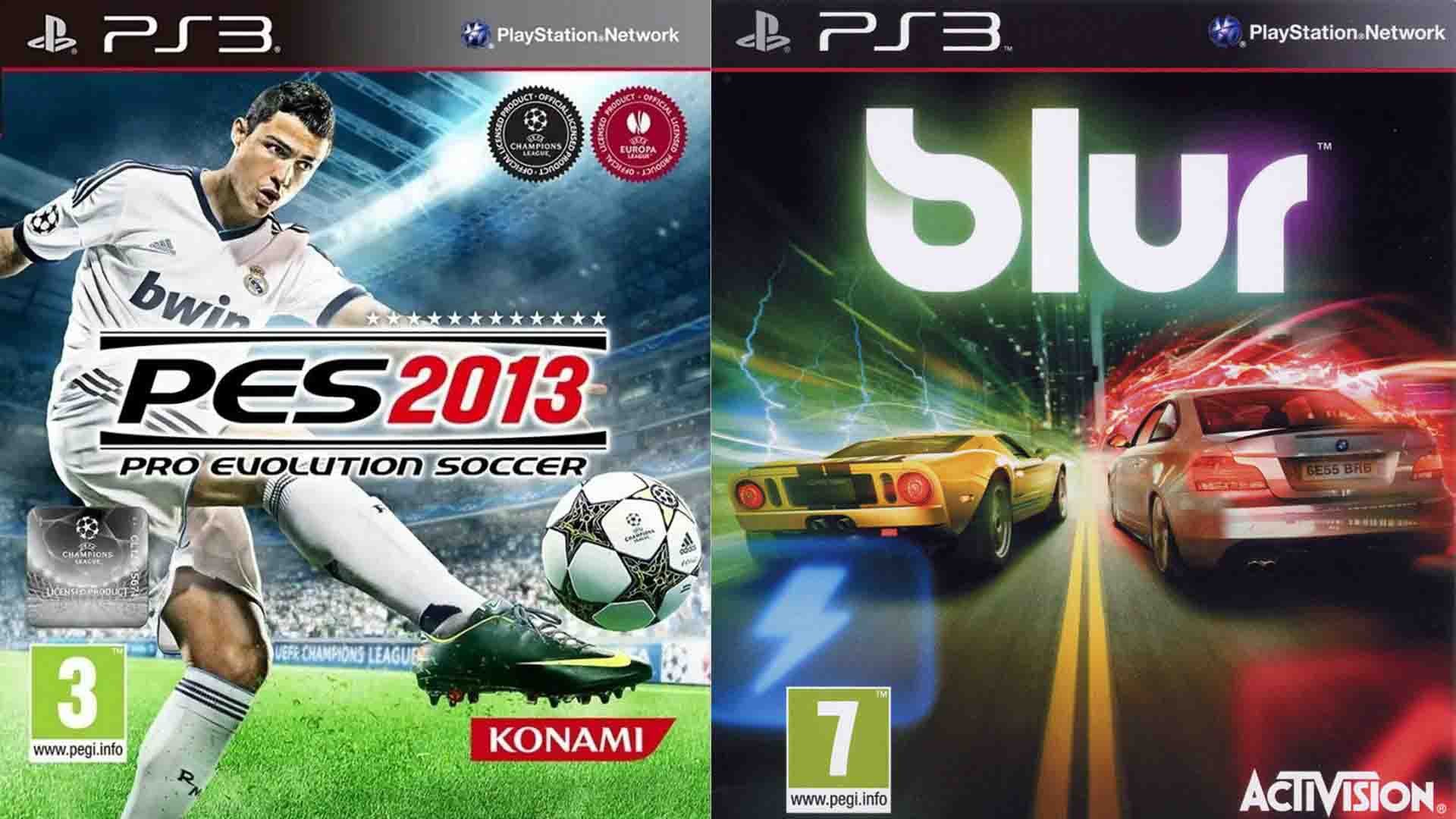 BLUR ( 4 Kişilik araba yarışı ) ve PES 2013 ( Güncel Kadro) , Playstation 3 ( PS3 )